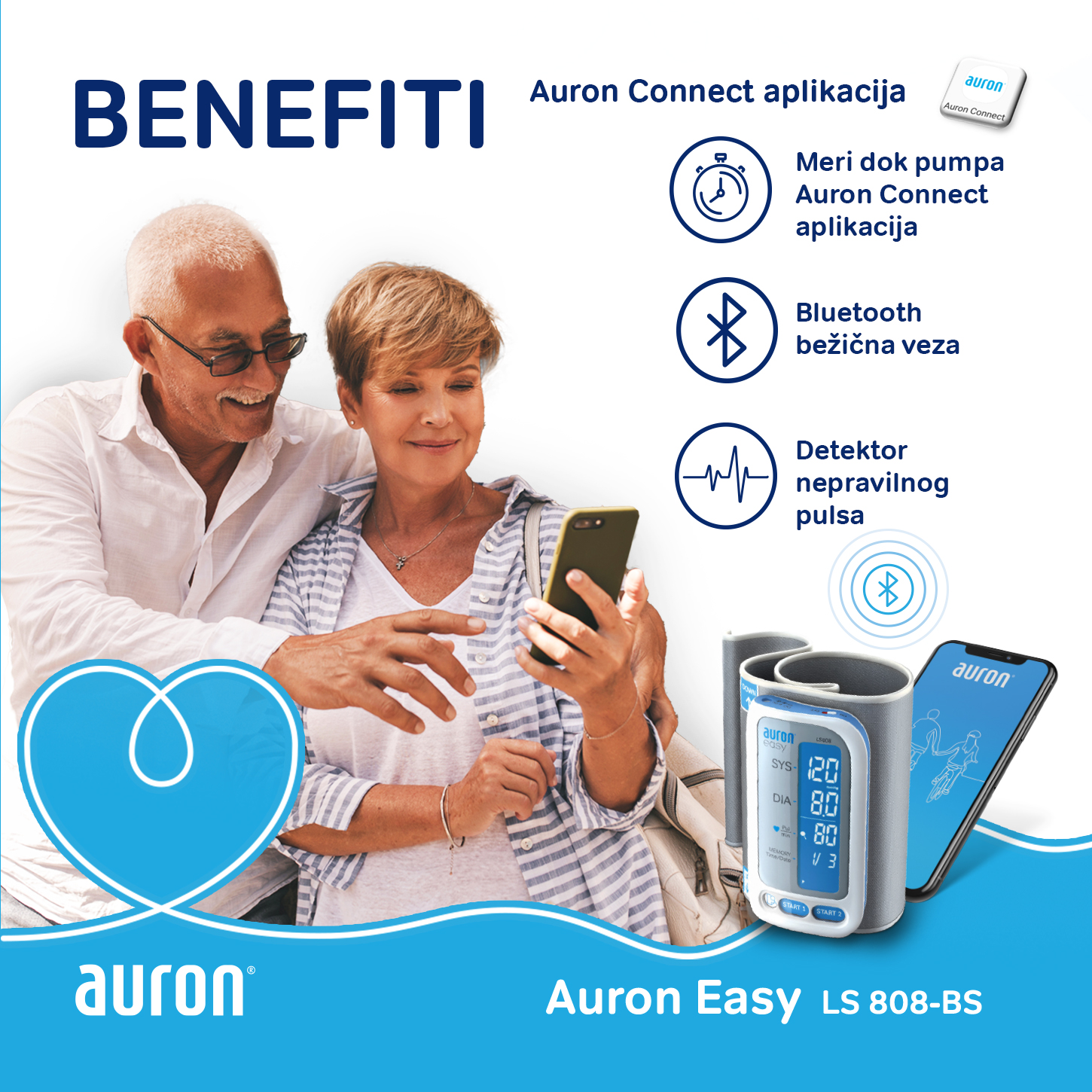 Auron merač pritiska LS 808 Bluetooth